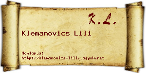 Klemanovics Lili névjegykártya